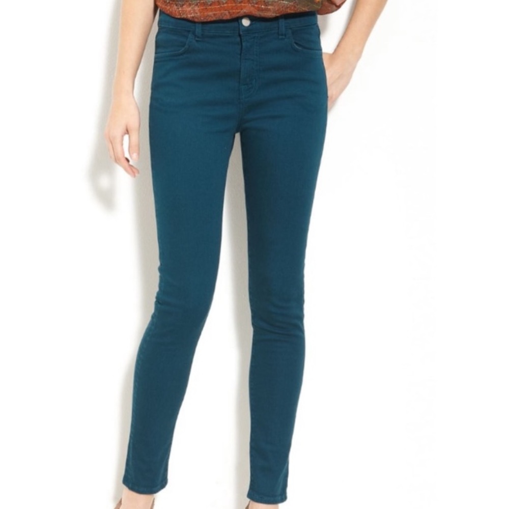 J Brand Teal Blue Skinny Leg Riviera Blue Green Denim Jeans